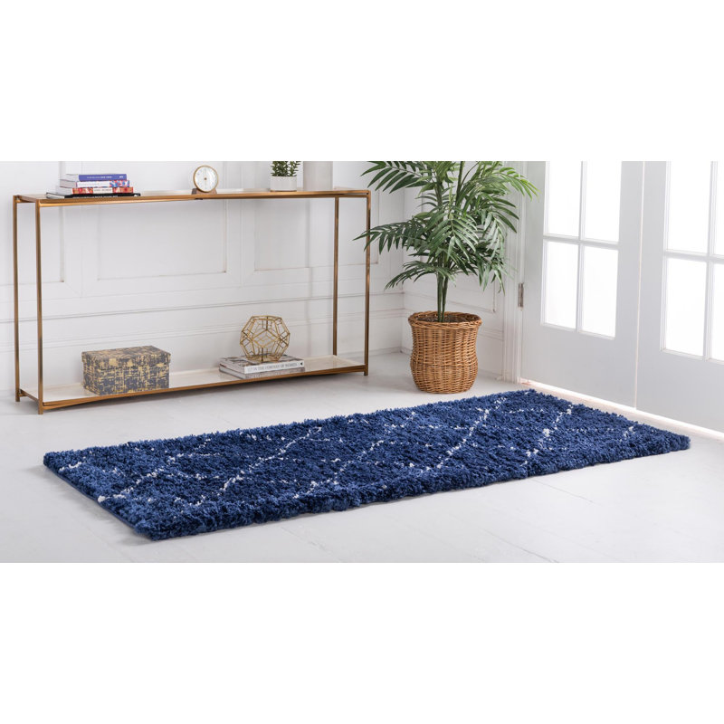 Burkart Trellis Shag Area Rug, Runner 79 x 305cm
