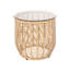 Table d'appoint en verre trempé et pour l'extérieur - structure en métal, l 15,57 po, P, H