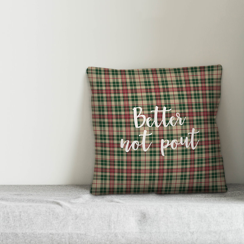  Coussin Better Not Pout in Tartan, Housse de coussin