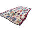 Tapis unique bleu, rouge, beige et orange des années 1980 de 4 pi 8 po x 8 pi 2 po