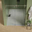 Porte de douche coulissante réglable sans cadre de 56 à 60 po de largeur x 76 po de hauteur, verre trempé de 8 mm avec revêtement facile à nettoyer et tampon