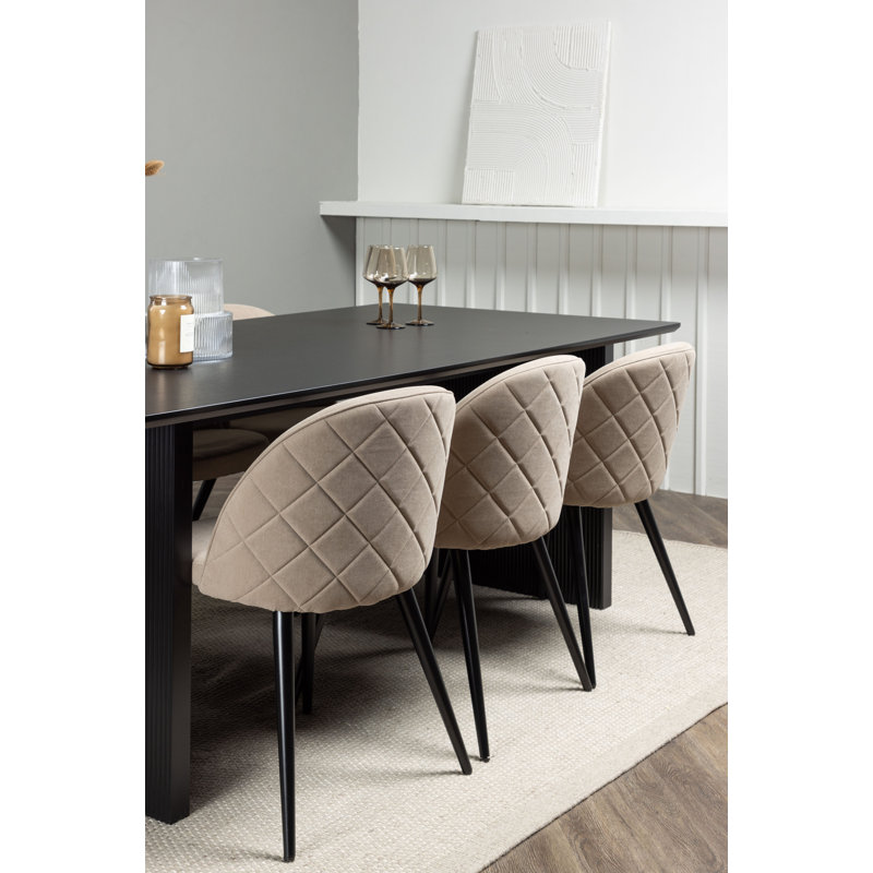 Ahlaam 6 - Person Dining Set, Beige, Beige