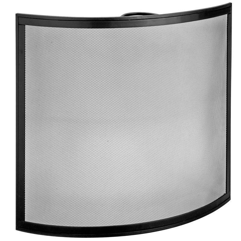 1 Panel Steel Fireplace Screen, 66cm H x 76cm W x 15cm D, Black