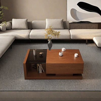 Simple retro design sense solid wood coffee table