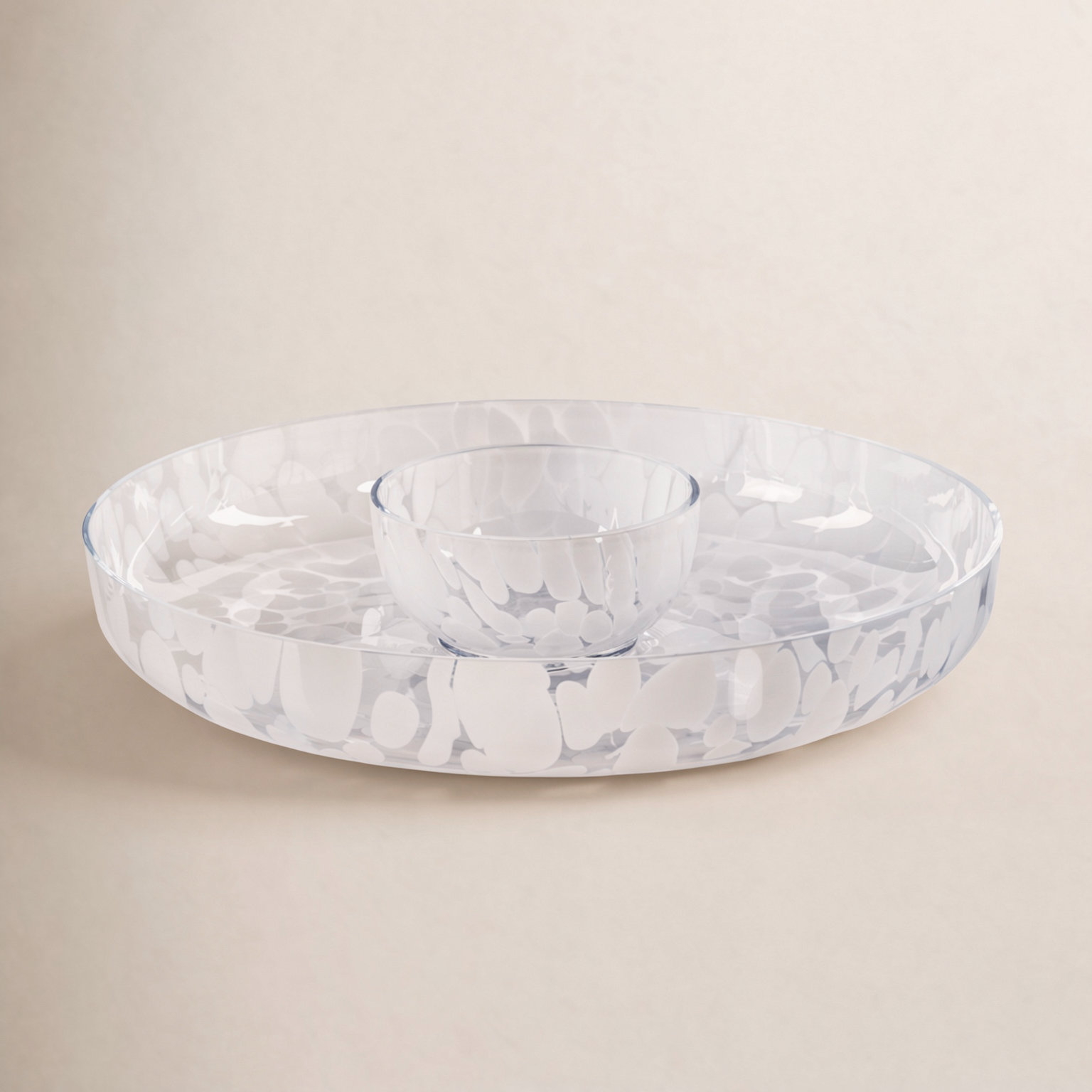 Kel Glass Chips And Dip Platter