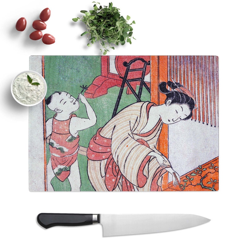 Tempered Glass on the Veranda by Harunobu Suzuki Chopping Board, 39 cm x 28.5 cm