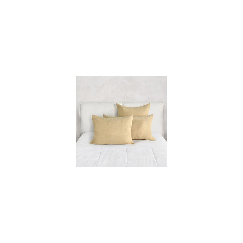 Paloma Hemp Fabric Ochre Amber Standard Sham, King, Yellow