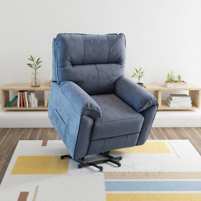 Electric Single Motor Rise & Recline Chair, Cotton Linen Upholstery– Ideal for Easy Lounging