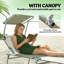 Folding Chaise Lounge Chair With Detachable&Adjustable Awning