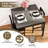 3 Pcs Dining Table Set Wooden Square Kitchen Table With 2 Upholstered Chairs-415458641