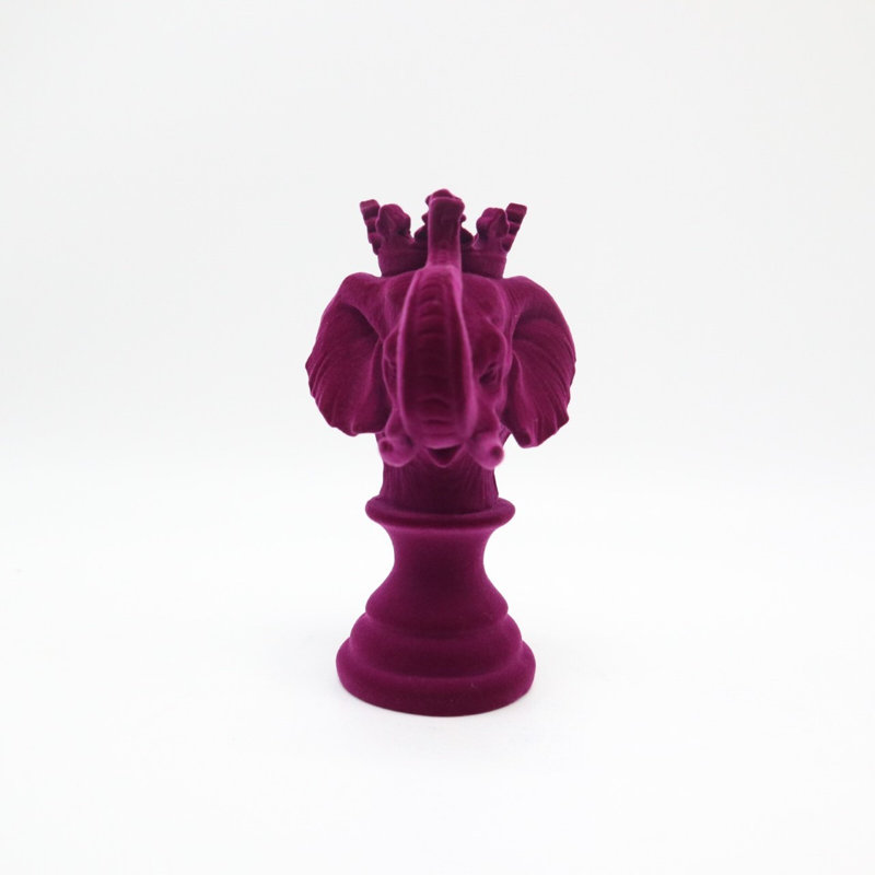 Sculpture éléphant Aadin, Rose rouge