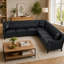Doroteia PU Leather Tufted Sofa Couch with Solid Wood Frame and Birch Legs-709637290-709637295