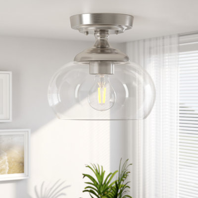 Semi Flush Mount Ceiling Light with Glass Shade