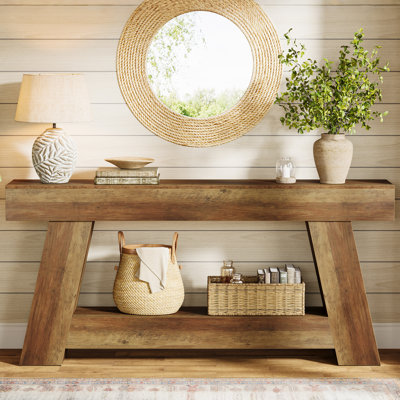 70.9' Extra Long Console Table with 2 Tier Storage Shelf for Entryway & Living Room