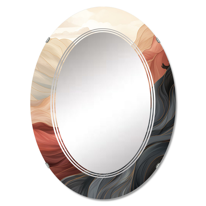 Homeros - Miroir mural moderne ovale, 36 po x 24 po