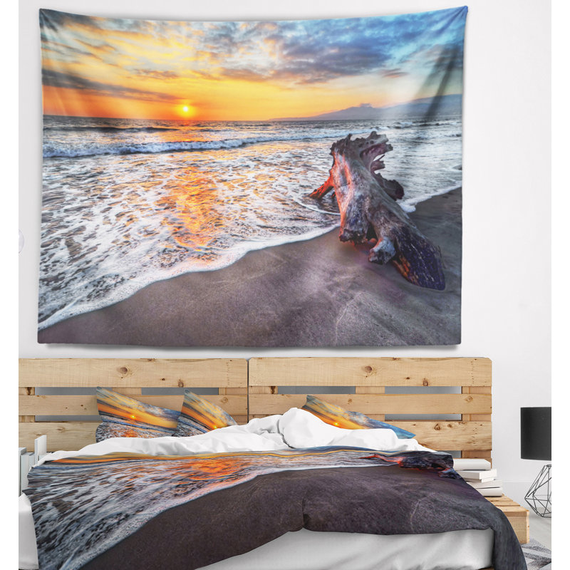 Tapisserie «Seashore Sandy Shore at Sunset», H 68 po x l 80 po