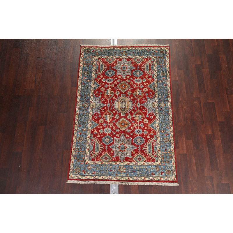 Tapis en laine à teinture végétale Ziegler noué à la main 4 x 6