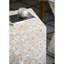 Tabouret Aminat 14 x 14 x 18 po, crème, base en laiton, motif
