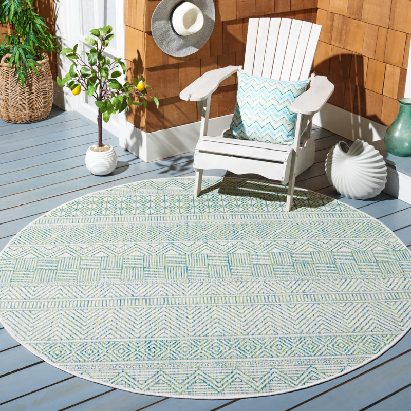 Altia Performance Southwestern Indoor/Outdoor Area Rug, Round 6'7"