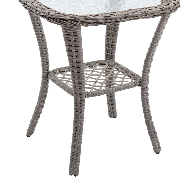Ensemble de chaises à bascule pivotantes pour l'extérieur 3 pièces, ensemble de conversation pour terrasse berçante à 360 degrés avec coussins épaissis et table basse en verre pour la cour