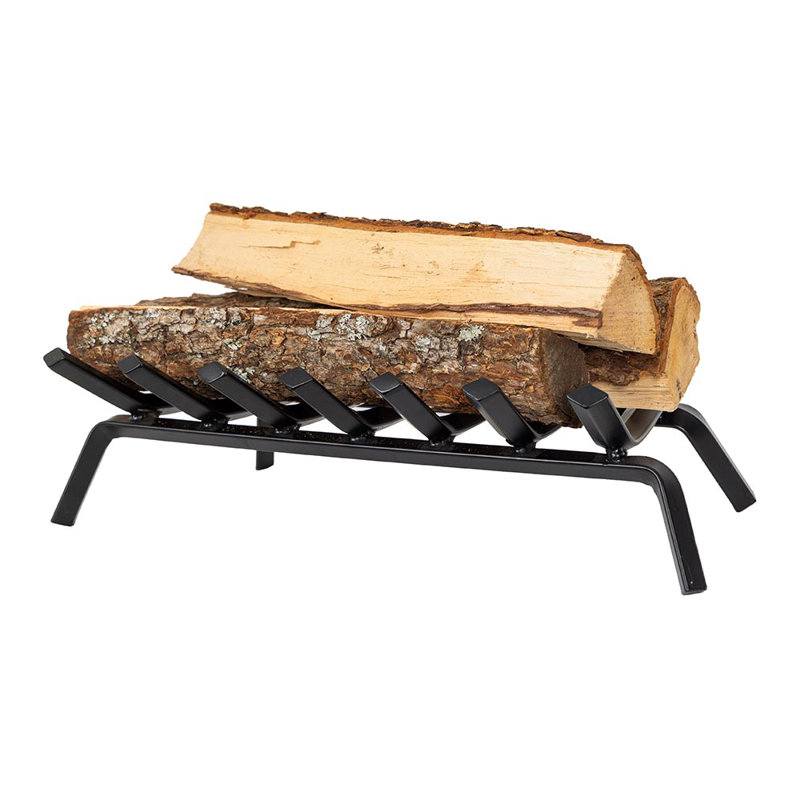 Country Living Steel Fireplace Log Grate, 7.50" H x 22.25" W x 11.25" D
