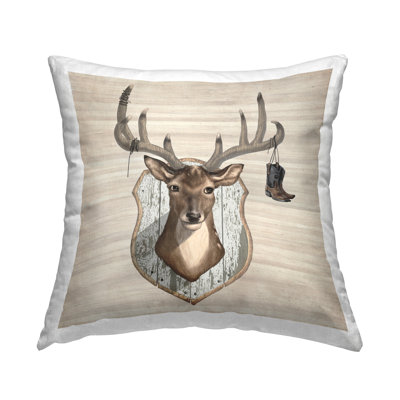 Coussin décoratif imprimé «Deer Mount Cowboy» par Lucca Sheppard