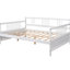 Lit de jour pleine grandeur avec pieds de soutien, blanc, robuste et, pour la chambre à coucher et le salon, cadre de rangement blanc durable et supplémentaire, inclus