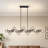 16 - Light Black Sputnik Linear Chandelier For Dining Room
