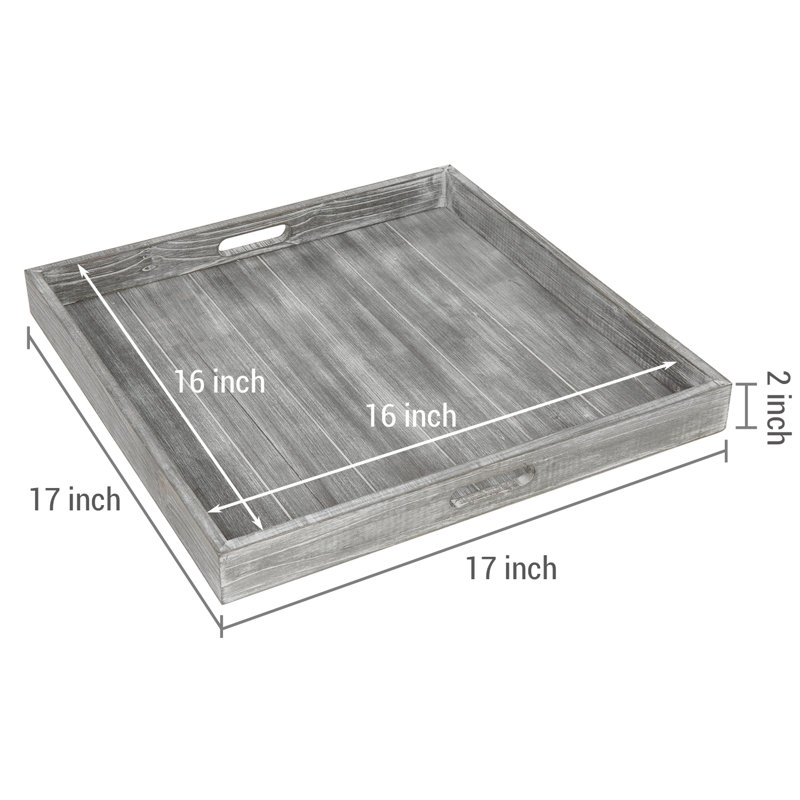 Wooden Ottoman/Coffee Table Tray, Grey