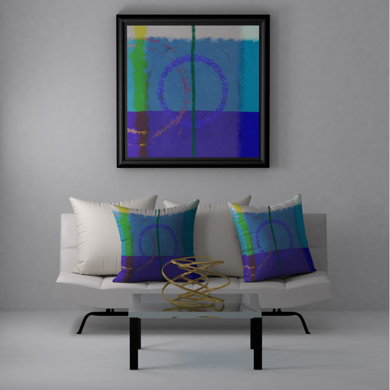 Abstract Reversible Throw Pillow, 18" H x 18" W
