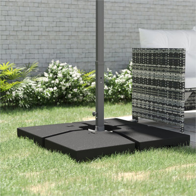 Parasols et accessoires de parasol avec Hdpe noir et base de poids en porte-à-faux de patio de 7,9 po