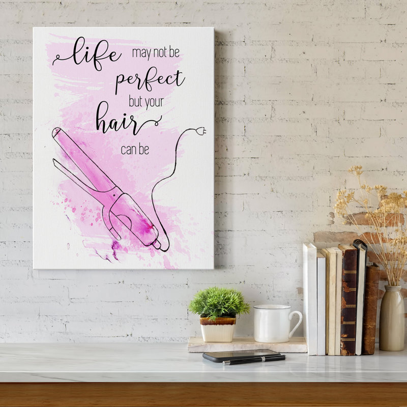 Perfect Hair - reproduction d'art textuel sur toile tendue, H 48 po x l 32 po x P 1 po