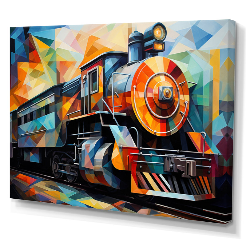 " Abstract Train Cubist Expressions I ", Wrapped Canvas, 12" H x 20" W x 1" D