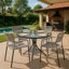 Ensemble de 2 chaises d'extérieur empilables Venice - métal résistant à la rouille et corde en PP à séchage rapide - accoudoir complet, aucun assemblage requis-503764233