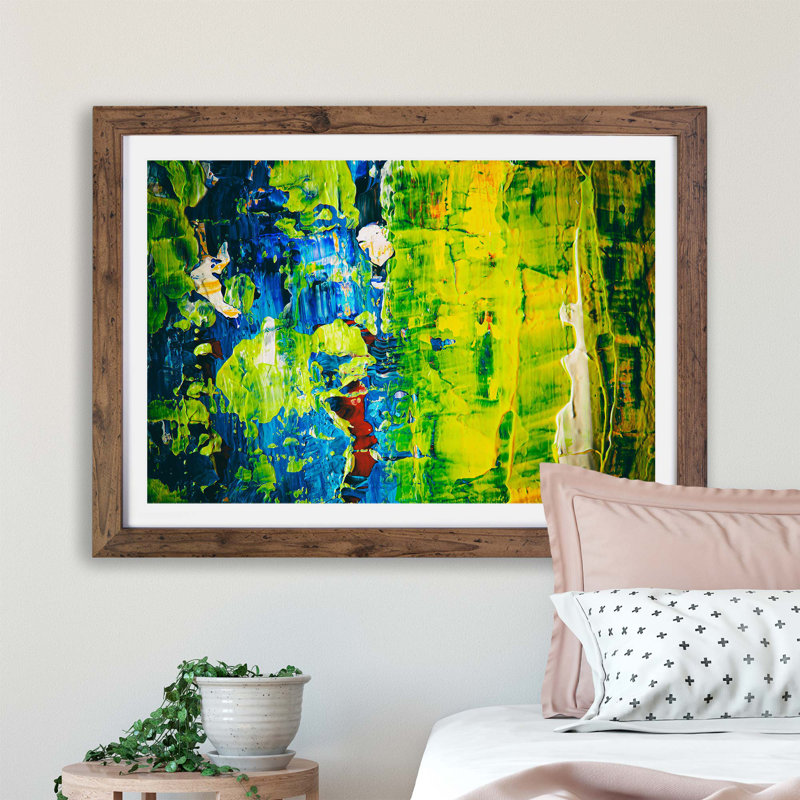 Abstract Vol.63 by S.Johnson - Framed Print, 62cm H x 87cm W x 2cm D, Walnut
