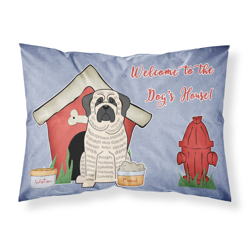 Taie d’oreiller chien house, Mastiff blanc bringé