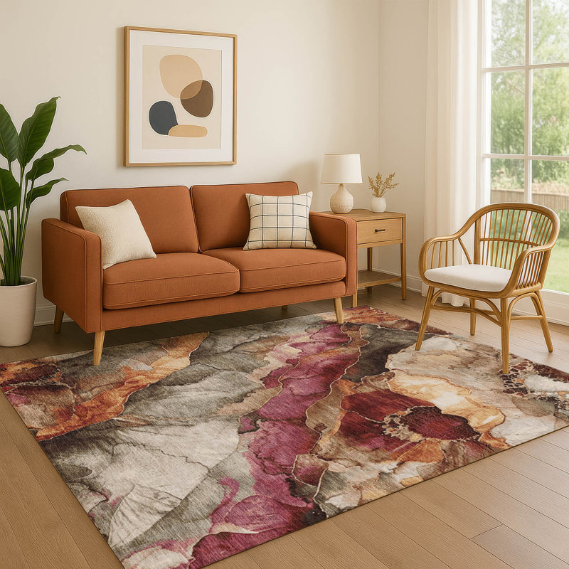 Premium Machine Washable Chelston AMF1864 Floral Rug, Rectangle 3' x 5'
