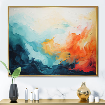 Azur bleu jaune fusion 1 - art mural abstrait
