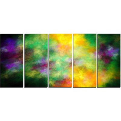 DesignArt Colorful Sky With Blur Stars On Canvas 5 Pieces Print | Wayfair