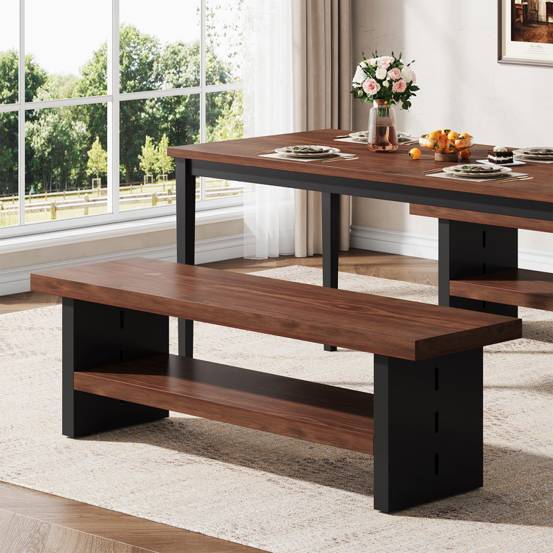 47" Solid Wood Entryway Bench