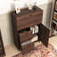 Armoire de bureau avec compartiment à 2 tablettes - Dortoir en noyer pour bureau à domicile