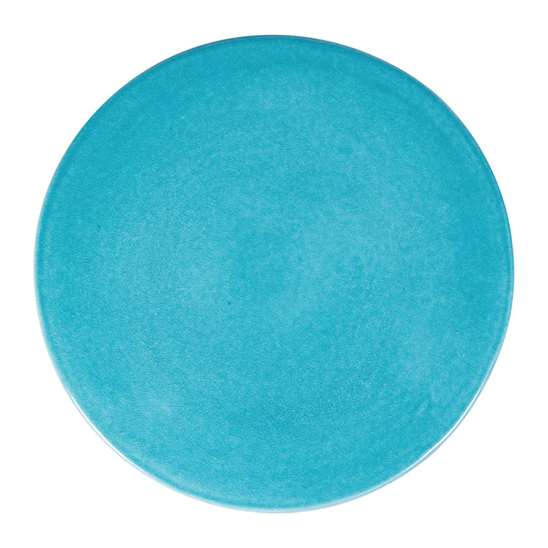 Ancaris Garden Stool, Aquamarine Gloss/Brown