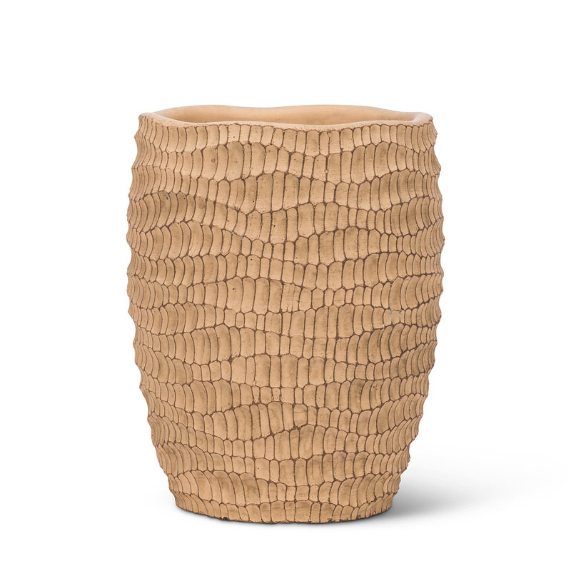 Cache pot terre cuite, H 6,75 po x l 5 po x P 5 po
