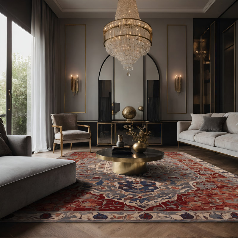 Tapis brun soyeux et moelleux, Rectangle 7 pi x 9 pi