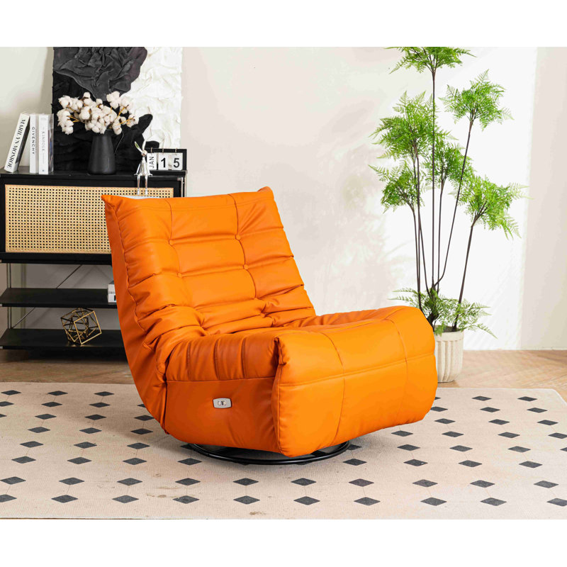 Chaise berçante en cuir, Blanc