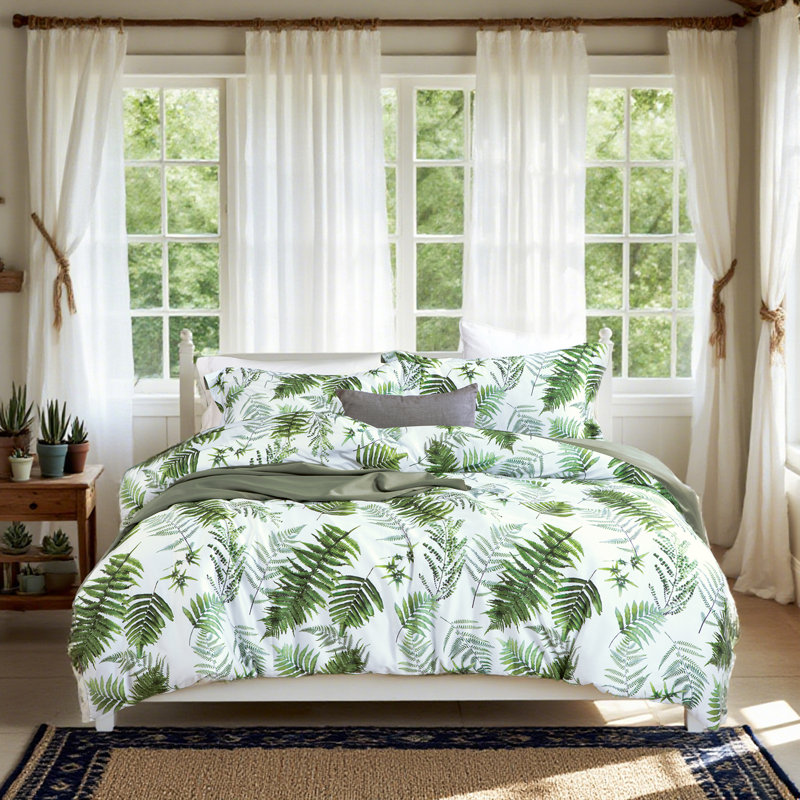 Ordonez Army Green Long-staple Cotton 500 TC 3 Piece Duvet Cover Set, Queen Duvet Cover + 2 Shams