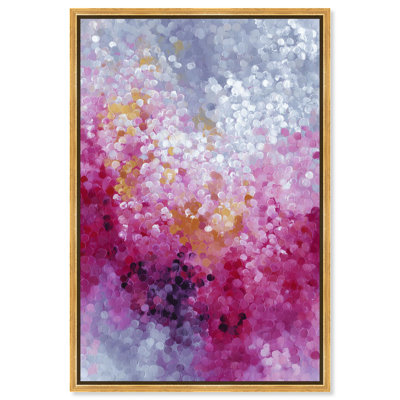 Rosy Dot II Canvas Print Pink Wall Art by Art Remedy, Gold Frame, 16 x 24