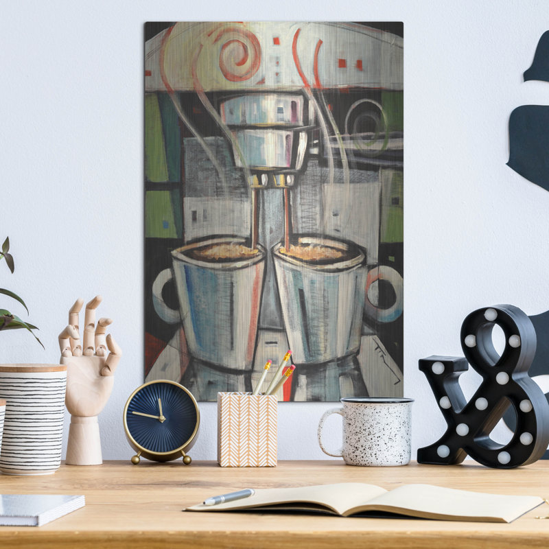«Barista» par Tim Nyberg, art mural en métal de luxe «Barista» par Tim Nyberg, H 16 po x l 12 po