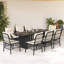  Ensemble de salle à manger de jardin noir, blanc crème-587450187-587450188-587450186