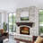 Salem 60" Floating Pine Wood Fireplace Mantel Shelf with Arched Corbels - Cinnamon Finish-785288388-696325742